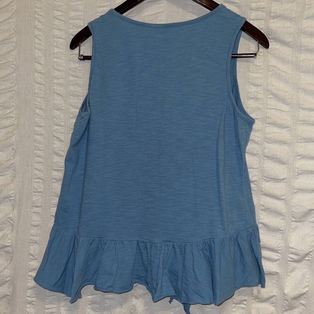 Sundance Dusty Blue Ruffle Tank - Picture 3 of 7